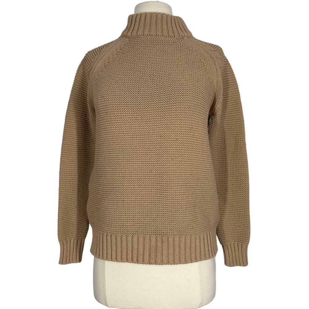 ZARA Camel Tan Knit Mock Neck Sweater